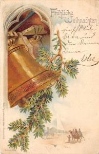 BG8441 bell fir branch litho  weihnachten christmas greetings germany