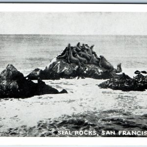 1938 San Francisco, CA Elephant Seal Rocks JC Bardell Mini Postcard Sea Lion A77