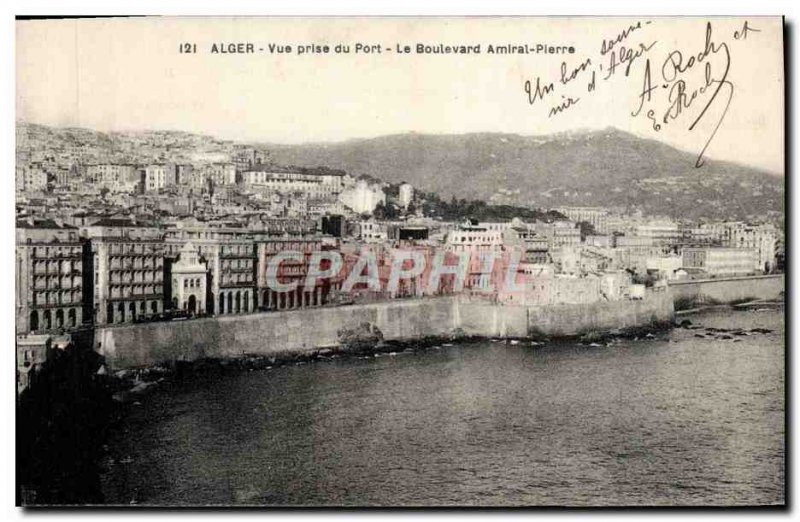 Old Postcard Alger Vue Prize Du Port The Admiral Boulevard Pierre