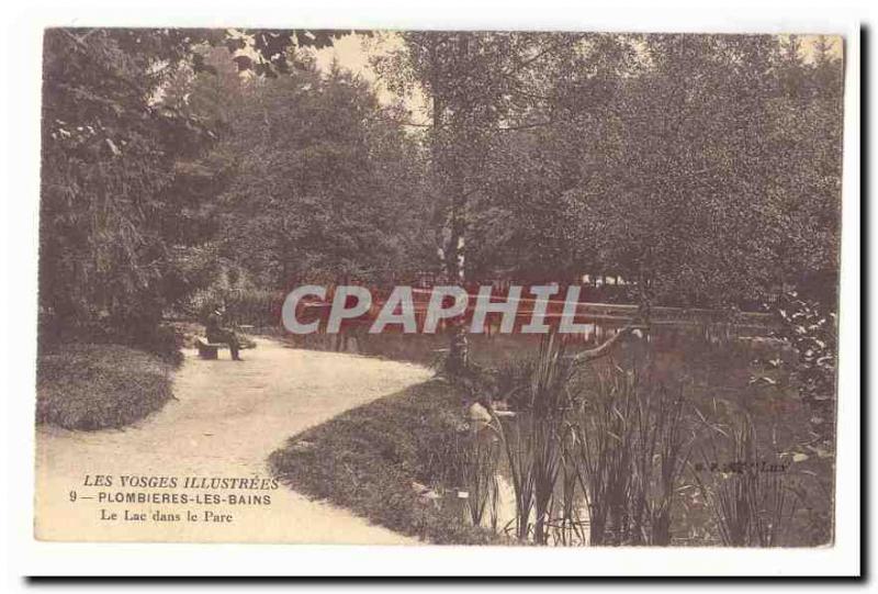 Plombieres les Bains Old Postcard Lake in the park