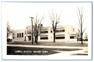 Boone IA RPPC Photo Postcard Lowell School c1940's Unposted Vintage