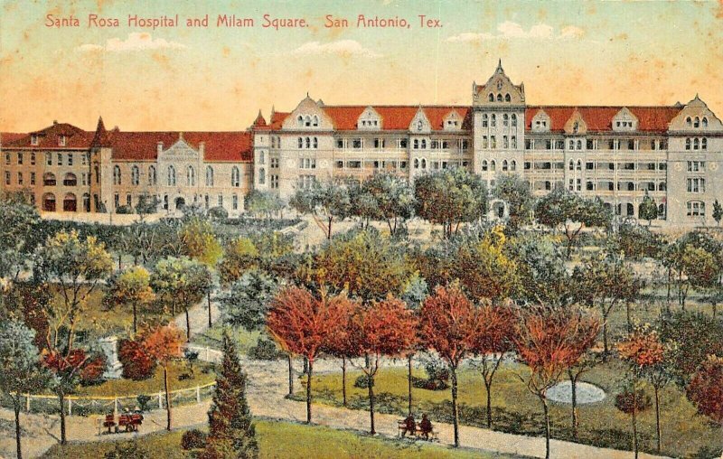 SAN ANTONIO TX~SAN ANTONIO SANTA ROSA HOSPITAL~1910 GEORGE BEARCE PUBL POSTCARD