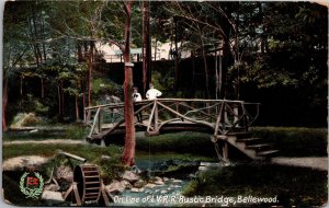 Postcard NJ Bellewood - On Line of L.V.R.R. Rustic Bridge