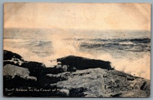 Postcard Maine c1909 Surf Scene On The Coast CDS Machine Cancel Rotograph Co.