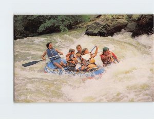 Postcard Guided Whitewater Rafting in Frank Bell Rapids, Hot Springs, N. C.