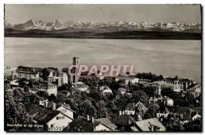 Modern Postcard Neuchatel and the Alps