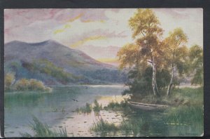 Scenery Postcard - Artist Val Norman - Countryside - Mountains and Lake RS18081