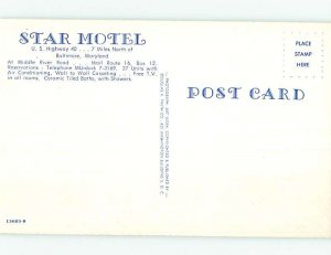 Pre-1980 MOTEL SCENE Baltimore Maryland MD AD9314