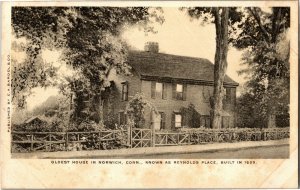 Reynolds Place, Oldest House in Norwich CT UDB Vintage Postcard W11