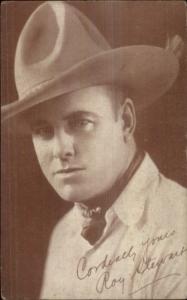 Cowboy Actor Exhibit Card w/ Postcard Back ROY STEWART