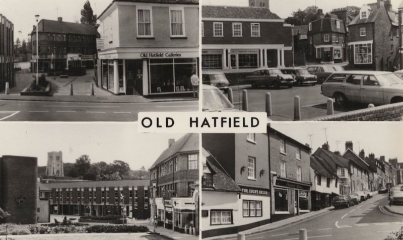 Old Hatfield Hertfordshire Art Gallery Eight Bells Pub RPC Postcard