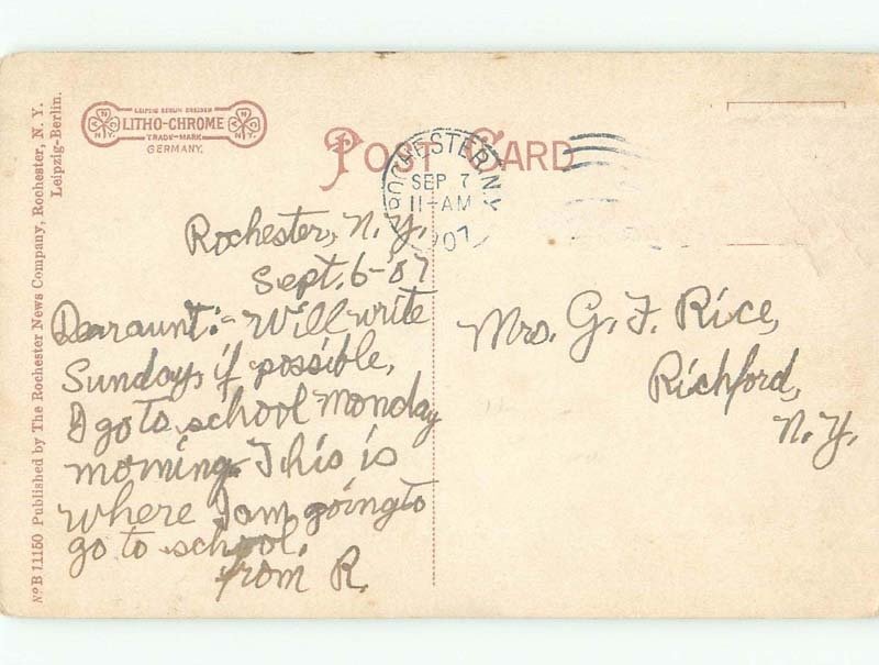 Divided-Back HIGH SCHOOL SCENE Rochester New York NY E2501