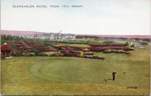 Gleneagles Hotel from 17th Green Scotland Golf Course Valesque Postcard E59