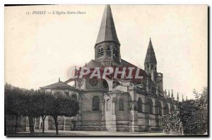 Old Postcard Poissy Notre Dame church