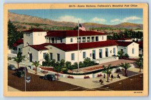 Santa Barbara California Postcard Post Office Building Aerial View 1940 Unposted