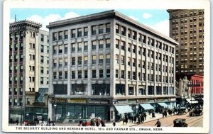 Postcard - The Security Building And Henshaw Hotel - Omaha, Nebraska