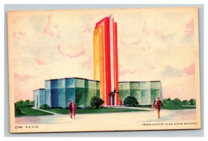 Vintage 1933 Postcard Owens Illinois Glass Block Building Chicago World's Fair
