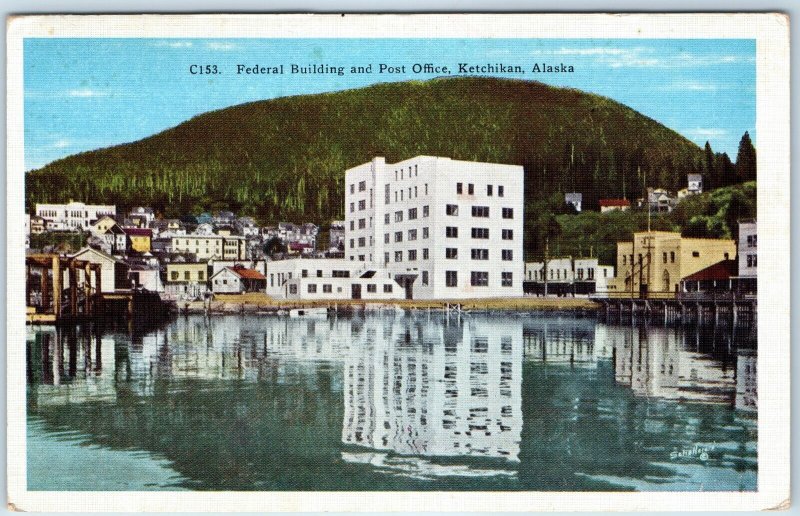 c1920s Ketchikan, AK Federal Government Buildings Post Office Downtown PC A245