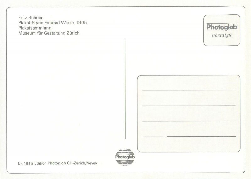 Styria bicycle advertising poster modern postcard