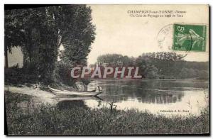 Old Postcard Champigny Sur Yonne A corner of the Waterfront Landscape & # 39eau