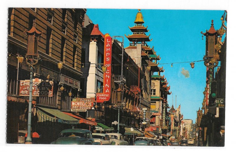 San Francisco CA Chinatown Grant Avenue Stores The Gray Line California Postcard