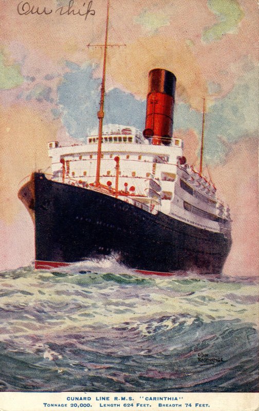 Cunard Line - RMS Carinthia. Artist: Rosenvinge