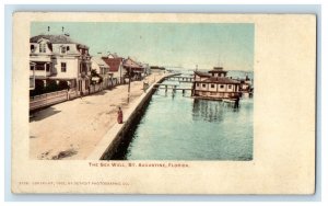 c1900s The Sea Wall, St. Augustine Florida FL Unposted Antique PMC Postcard