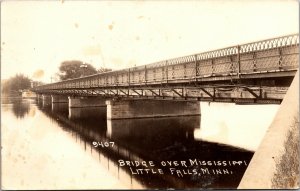 Real Photo Postcard Bridge Over Mississippi in Little Falls, Minnesota~263