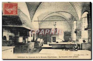 Old Postcard Interior of the Convent of the Grande Chartreuse La Cuisine (cur...