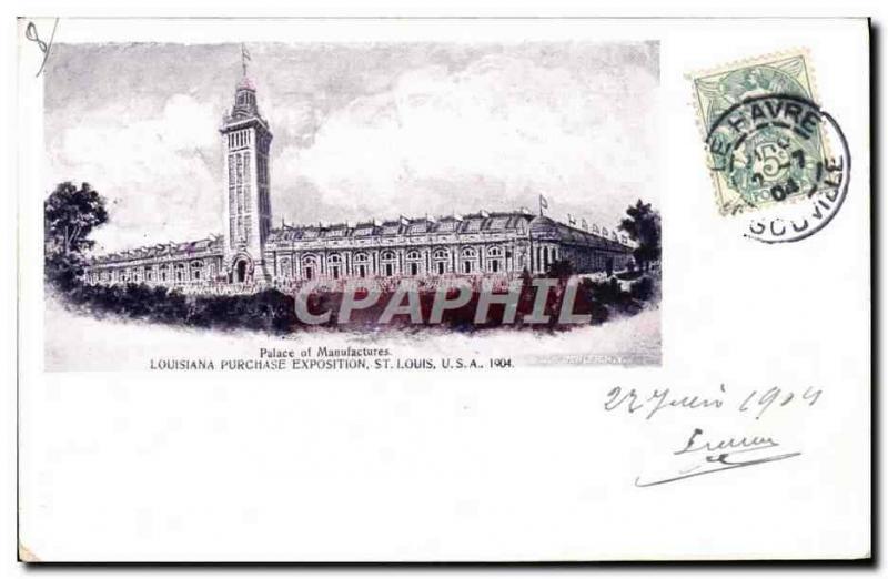  El palacio de la TARJETA POSTAL de la VENDIMIA de fabrica St. Louis 1904