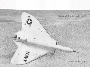 DOUGLAS XF4D-1 US NAVY AIRPLANE ARCADE MUTOSCOPE CARD POSTCARD (1950s)
