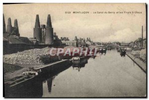 Old Postcard Montlucon The channel of Berry and lime kilns