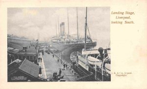 Steamers Landing Stage Liverpool England 1910c UK postcard