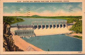 Virginia Claytor Dam Showing Peaks Knob In Southwestern Virginia 1943