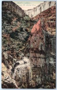 GRAND CANYON, Arizona  AZ    Handcolored  JACOB'S LADDER  ca 1910s  Postcard