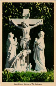 Crucifixion Group at Entrance Sanctuary of Our Sorrowful Mother Postcard PC339