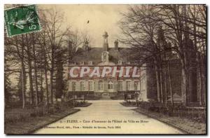 Old Postcard Flers Court of honor I City Hotel in Winter