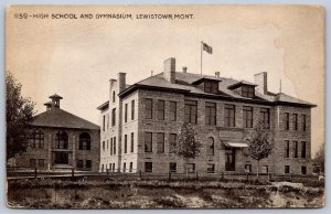 K45/ Lewistown Montana Postcard c1910 High School Gymnasium 380