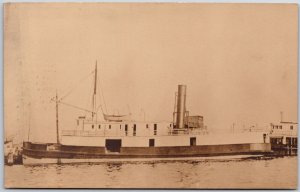 Marion Steamer Ship in Water Boat, RPPC Real Photo, Vintage Postcard