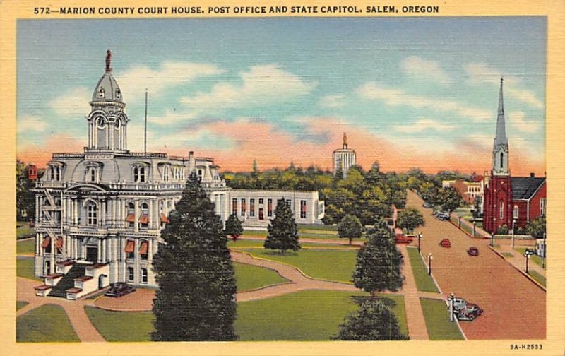 Marion County Court House, Post Office, State Capitol Salem, Oregon OR  