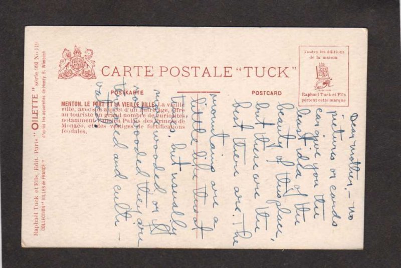 Villes de France Menton Casino Tuck Oilette Carte Postale Postcard Carte Postale