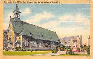 Atlantic City New Jersey 1940s Postcard Our Lady Star Of The Sea Church & Shrine