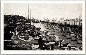 San Francisco CA-California, Fishermen's Wharf, Fishing Boats Steam, Postcard