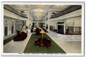 Lobby Showing Mezzanine Floor Morrison Hotel Chicago Illinois IL Postcard 