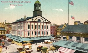 Vintage Postcard Faneuil Hall Cradle of Liberty Building Boston Massachusetts MA