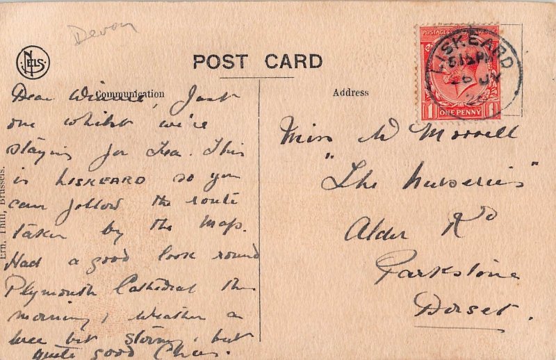 BUCKFAST ABBEY RUINS DEVON ENGLAND~1926 ERN. THILL  MULTI PHOTO POSTCARD