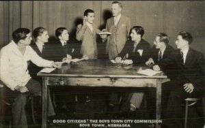 Boys Town NE Good Citizens Real Photo Postcard - Taking Oath