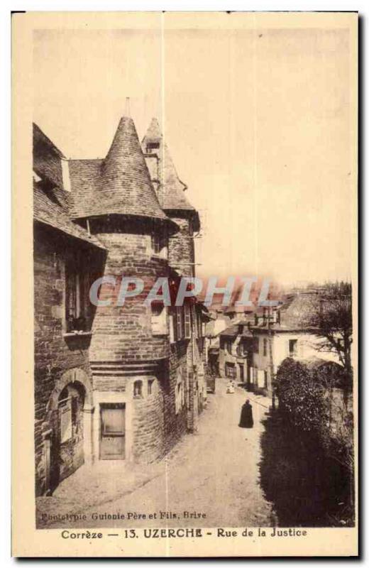 Old Postcard Correze Uzerche Street Justice