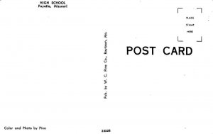 FAYETTE, MO Missouri  HIGH SCHOOL  Howard County  c1950's Chrome Postcard