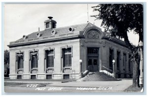 Webster City Iowa IA Postcard RPPC Photo Post Office Building c1940's Vintage